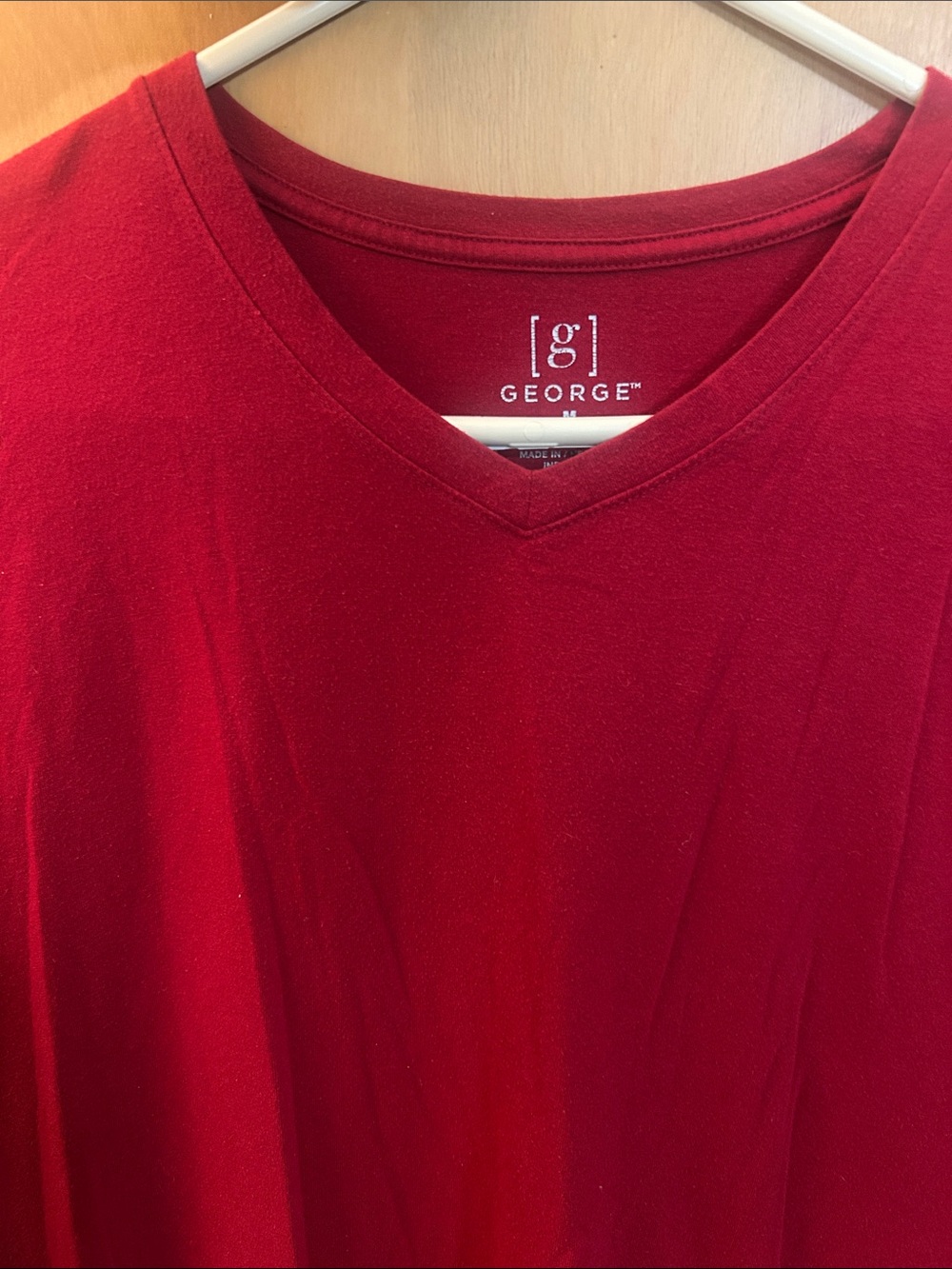 George Deep Red V-Neck Tee